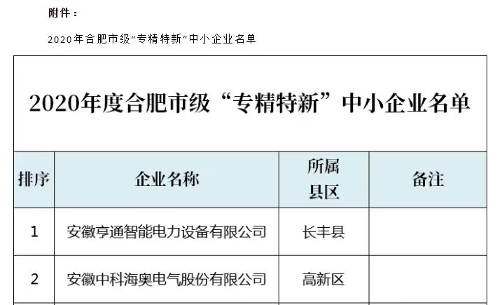 重大喜讯:安博官方(中国)总部荣获2020年度合肥市“专精特新”企业称号 重大喜讯:安博官方(中国)总部荣获2020年度合肥市“专精特新”企业称号